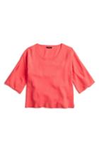 Women's J.crew Dramatic Sleeve Summerweight Cotton Sweater - Coral