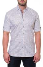 Men's Maceoo Fresh Seahorse Print Sport Shirt (l) - White