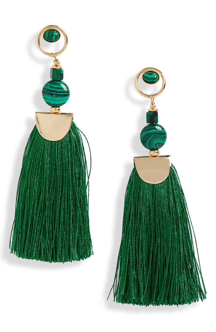 Women's Nectar Nectar Malachite Tassel Earrings