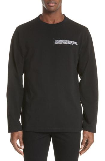 Men's Calvin Klein 205w39nyc Established Embroidered Long Sleeve T-shirt - Black