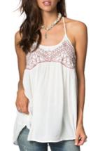 Women's O'neill Talullah Embroidered Swing Tank - Ivory