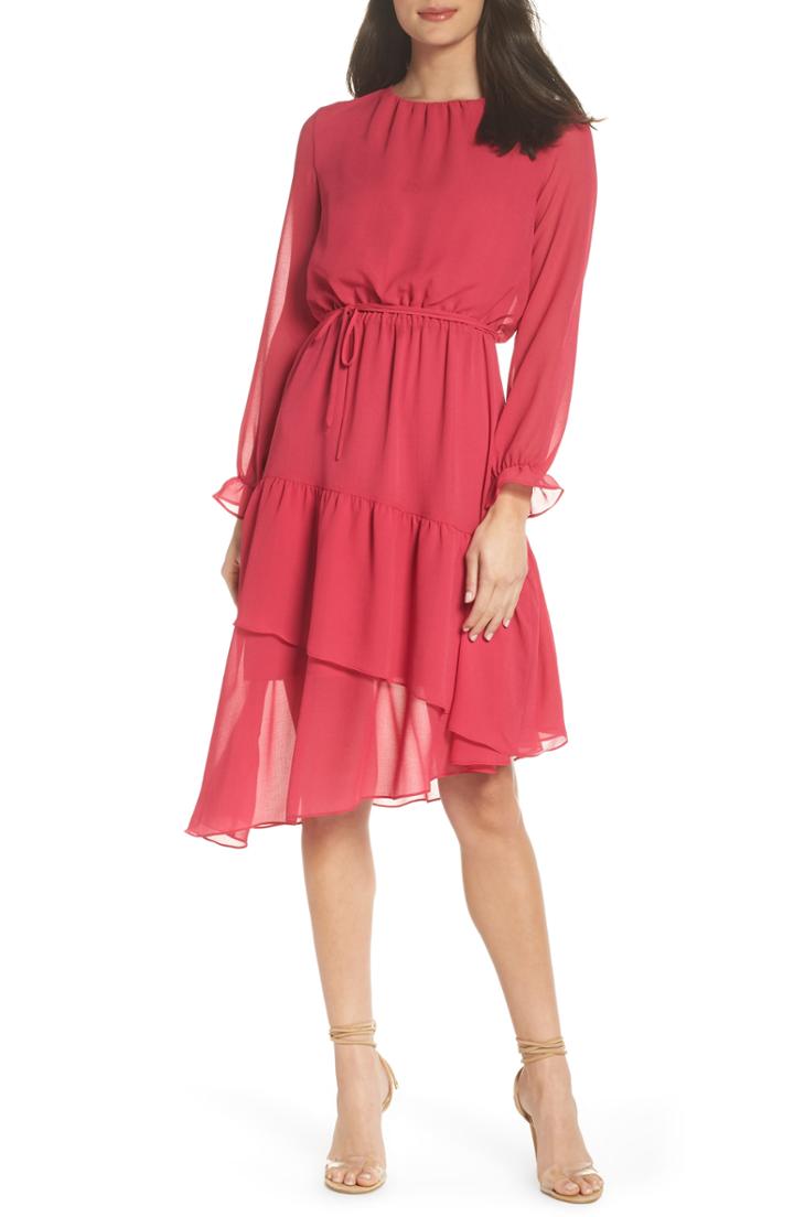Women's Nsr Hadley Asymmetric Chiffon Dress