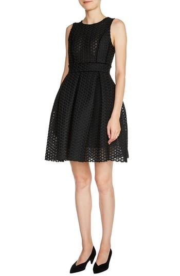 Women's Maje Knit Basket Guipure Lace Dress - Black