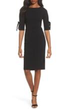 Women's Charles Henry Tie Sleeve Sheath Dress - Black