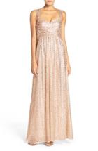 Women's Amsale 'loire' Sweetheart Neck Sequin Gown - Pink