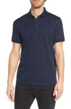 Men's Boss Prout Regular Fit Polka Dot Polo Shirt, Size - Blue