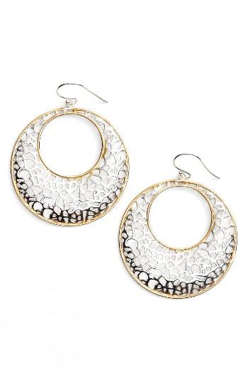 Women's Argento Vivo Two Tone Circle Lace Earrings