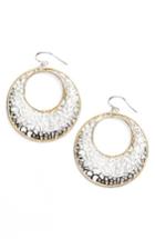 Women's Argento Vivo Two Tone Circle Lace Earrings