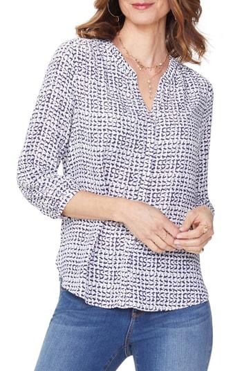 Women's Nydj Pleat Back Blouse, Size - Grey