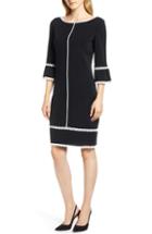 Women's Ming Wang Passementerie Detail Shift Dress - Black