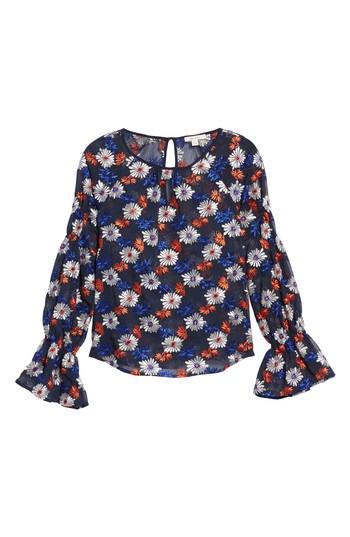 Women's Ella Moss Embroidered Floral Blouse - Blue