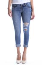 Women's Kut From The Kloth Amy Ripped Straight Leg Roll Cuff Jeans X - Blue