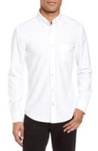 Men's Boss Rod Trim Fit Selvedge Oxford Sport Shirt - White