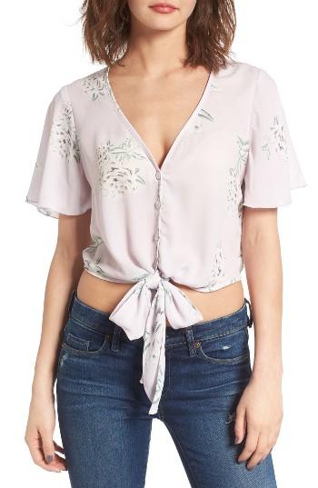 Women's Show Me Your Mumu Tortuga Tie Front Top - Purple