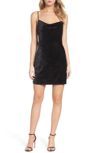 Women's Bardot Velour Slipdress - Black