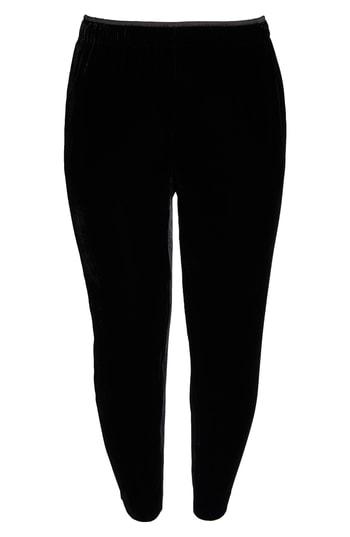 Women's Lafayette 148 New York Velvet Track Pants, Size - Black