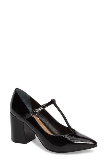 Women's Linea Paolo Brandt T-strap Pump .5 M - Black