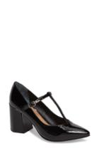 Women's Linea Paolo Brandt T-strap Pump .5 M - Black