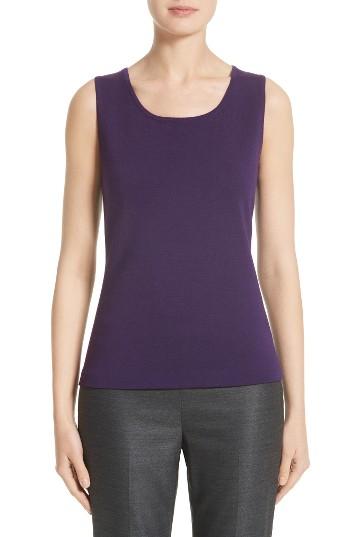 Women's St. John Collection Milano Knit Contour Shell, Size - Purple