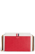 Thom Browne Colorblock Leather Accordion Clutch - Red