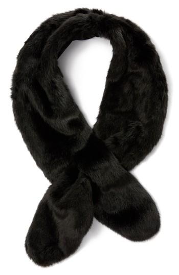 Women's Badgley Mischka Faux Fur Pull Through Scarf, Size - Black
