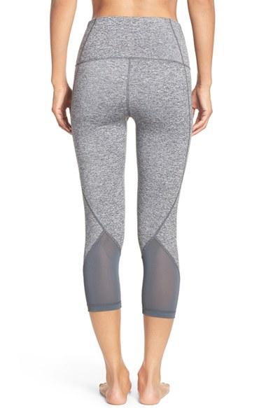 Women's Zella 'hatha' High Waist Crop Leggings, Size - Grey