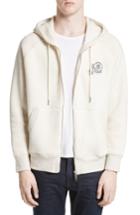 Men's Moncler Maglia Front Zip Hooded Sweatshirt - White