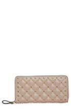 Women's Valentino Garavani Rockstud Spike Matelasse Leather Continental Wallet - Pink