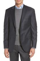Men's Peter Millar Classic Fit Windowpane Check Wool Sport Coat R - Grey