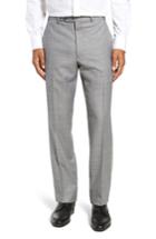 Men's John W. Nordstrom Traditional Fit Flat Front Solid Wool Trousers - Grey