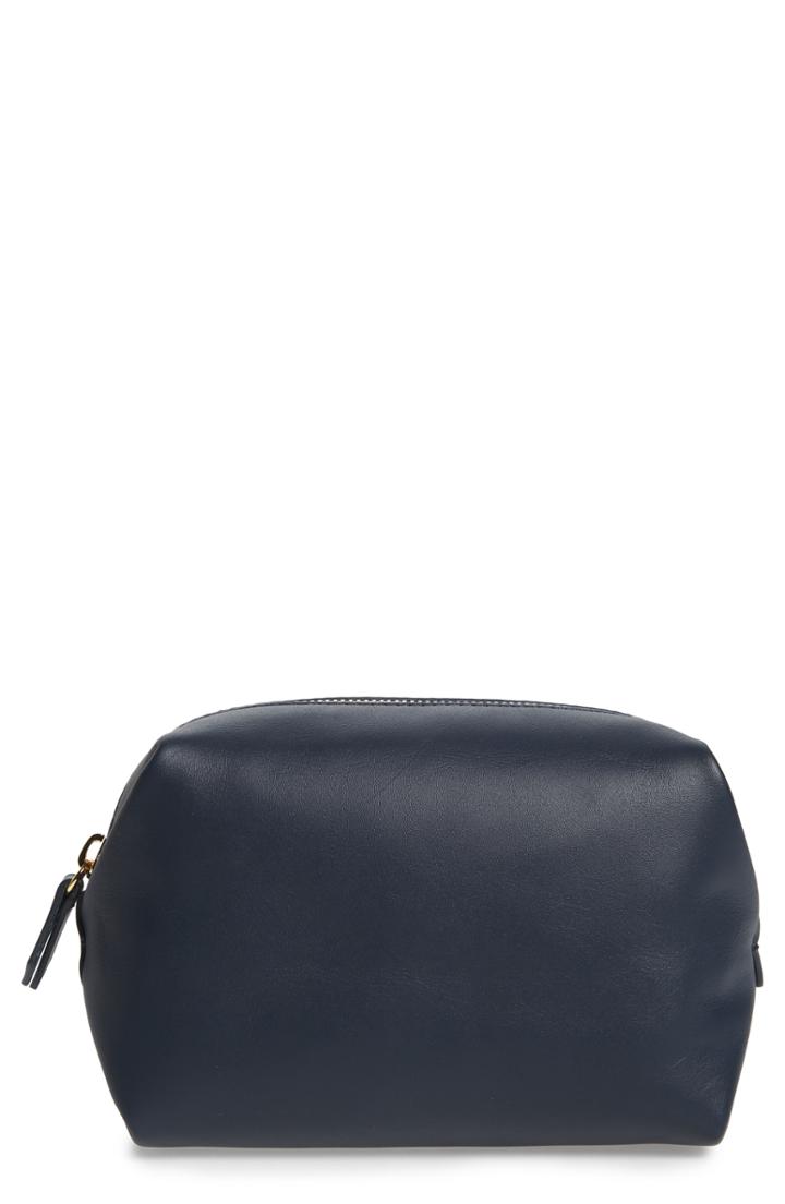 J.crew Mini Leather Dopp Kit, Size - Navy
