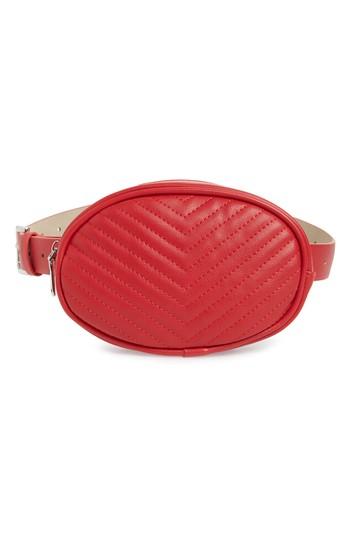 Steve Madden Quilted Belt Bag - Red