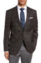 Men's Peter Millar Classic Fit Plaid Wool Sport Coat R - Brown