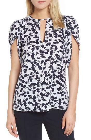 Women's Lewit Draped Sleeve Stretch Silk Top - White