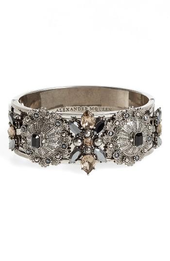 Women's Alexander Mcqueen Jeweled Hinge Cuff