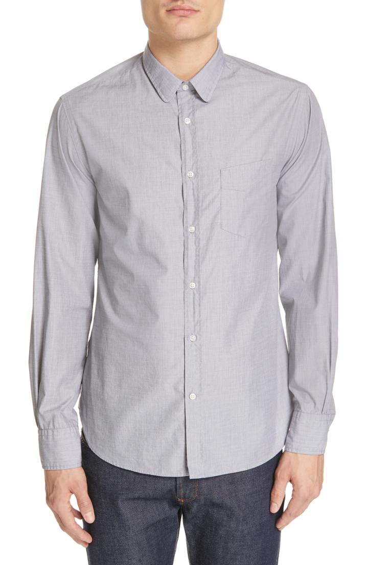 Men's Officine Generale Poplin Shirt - Grey