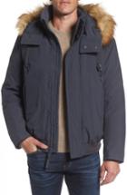 Men's Marc New York Insulated Bomber Jacket With Faux Fur Trim, Size - Grey