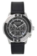 Men's Versus By Versace Admiralty Chronograph Leather Strap Watch, 44mm