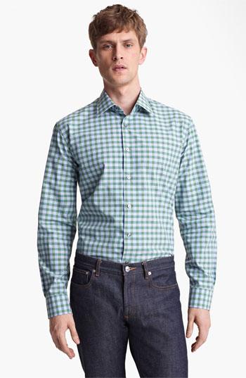 Paul Smith London Classic Gingham Shirt Green/ Blue Multi
