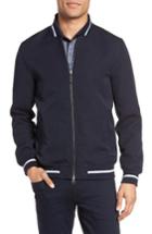 Men's Vince Camuto Varsity Stripe Bomber Jacket - Blue