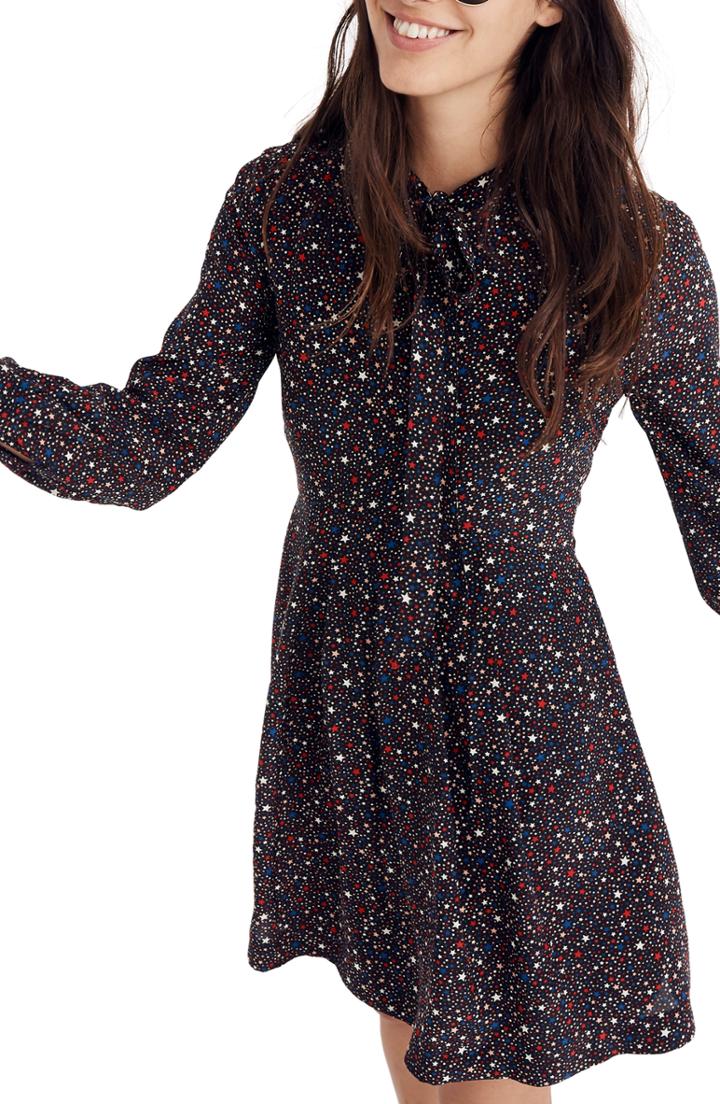 Women's Madewell Balsam Tie-neck Dress