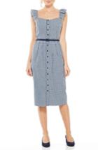 Women's Gal Meets Glam Collection Gingham Sheath Dress - Blue