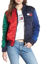 Women's Tommy Jeans '90s Reversible Faux Fur Flag Jacket - Blue