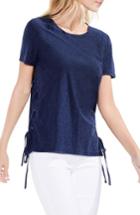 Women's Vince Camuto Side Lace-up Cotton Slub Top, Size - Blue
