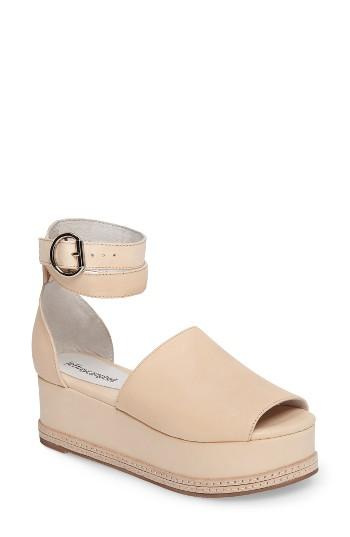 Women's Jeffrey Campbell Baywood Ankle Strap Platform Sandal M - Beige