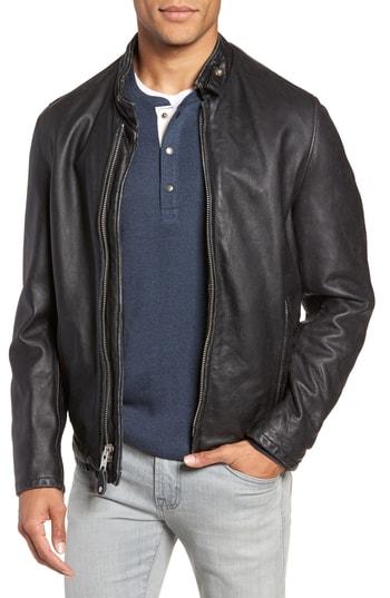 Men's Schott Nyc Hand Vintaged Cowhide Leather Motocycle Jacket