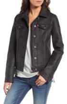 Women's Levi's Faux Leather Trucker Jacket - Black