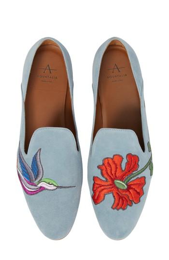 Women's Aquatalia Emmaline Embroidered Loafer M - Blue