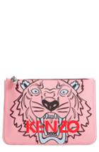 Kenzo Icon Leather Pouch Clutch - Pink
