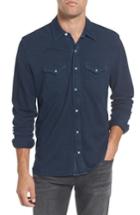 Men's Michael Bastian Indigo Pique Knit Western Shirt, Size - Blue
